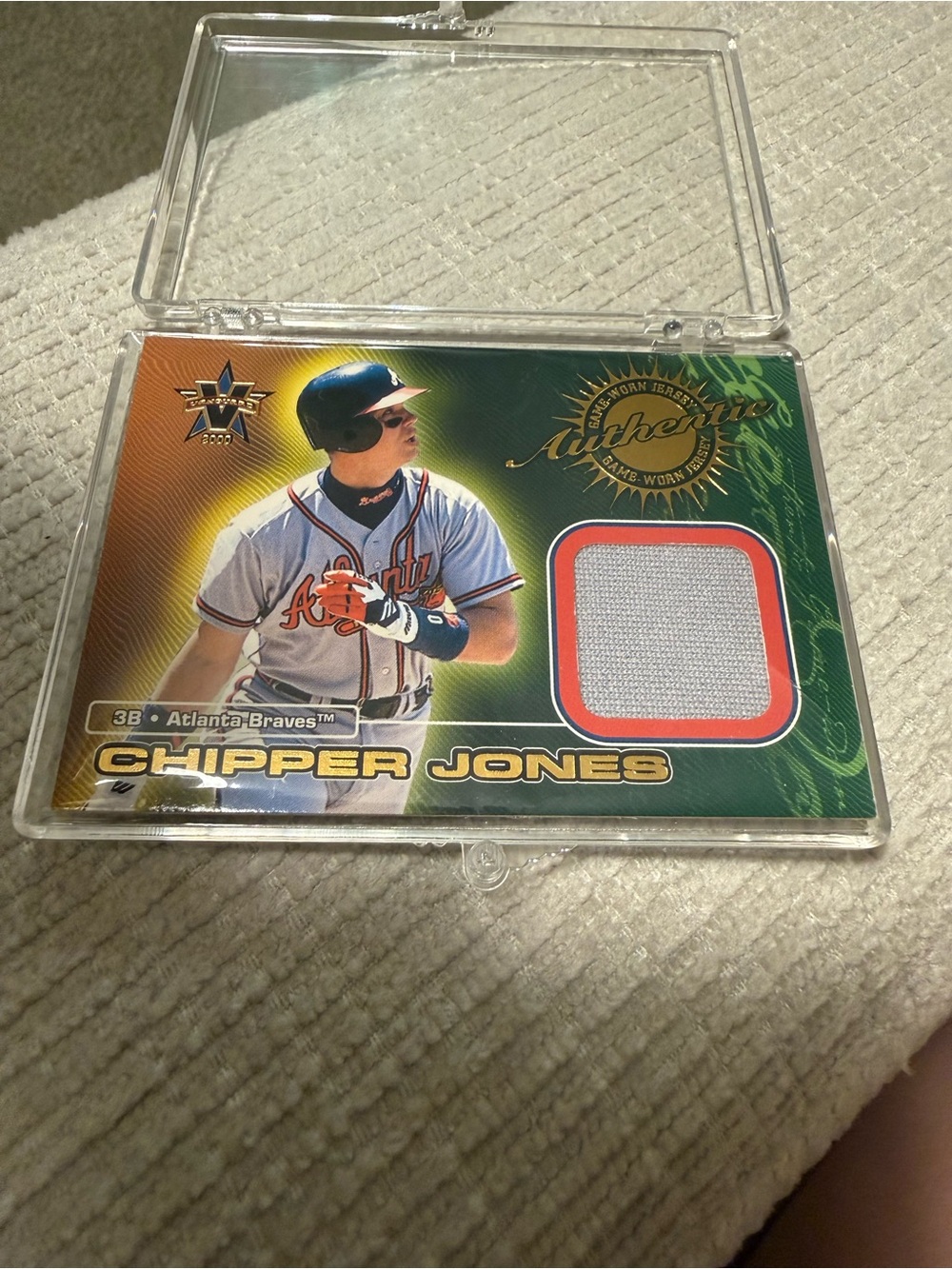 Chipper Jones Game-Used Jersey Card – White Swatch (Atlanta Braves) 2000